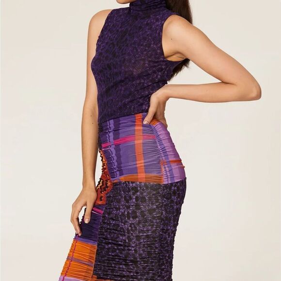 FUZZI women’s XXL midi Colorful Women's Skirt $450 msrp - Picture 3 of 9
